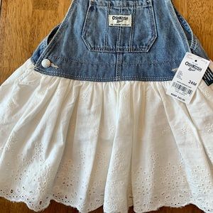 NWT Oshkosh 24 mos overall eyelet dress.